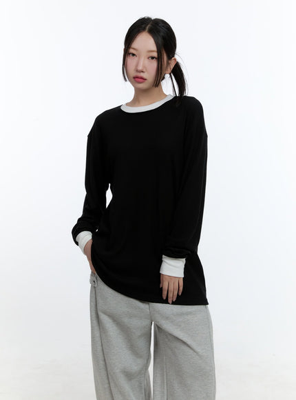 oversized-long-sleeve-tee-cd423 / Black