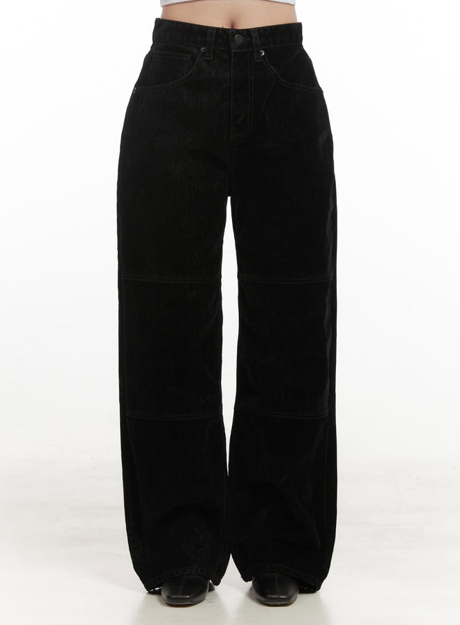 soft-touch-fleece-lined-wide-leg-pants-cj515 / Black