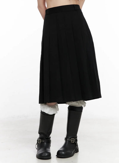 classic-pleated-mini-skirt-cn511 / Black