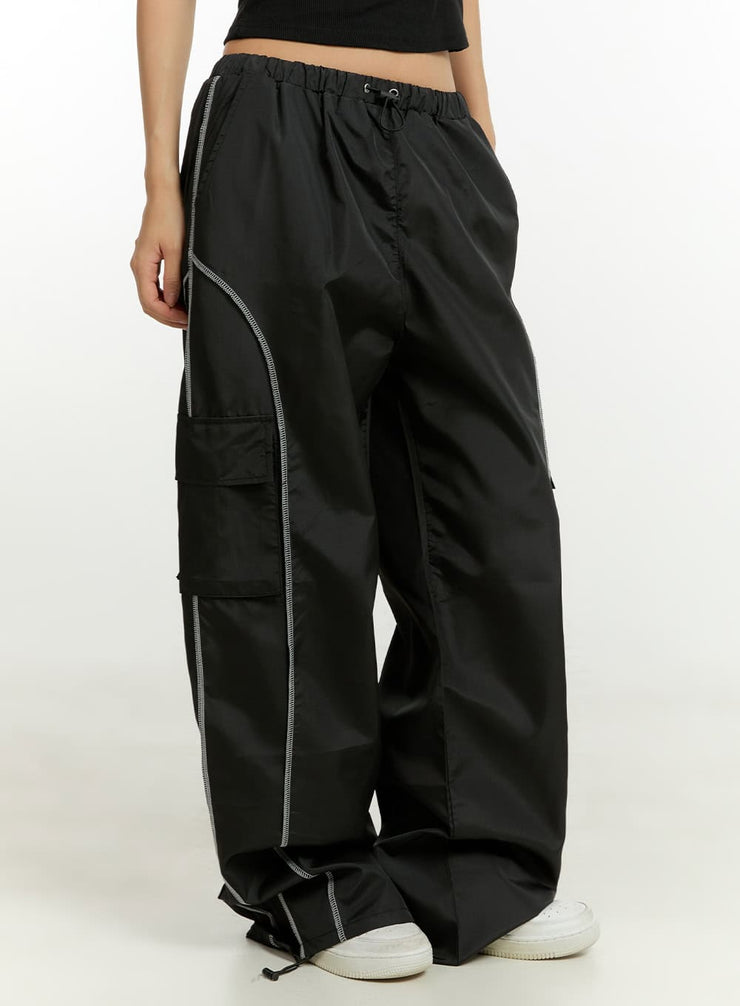 cargo-string-nylon-pants-cl401 / Black