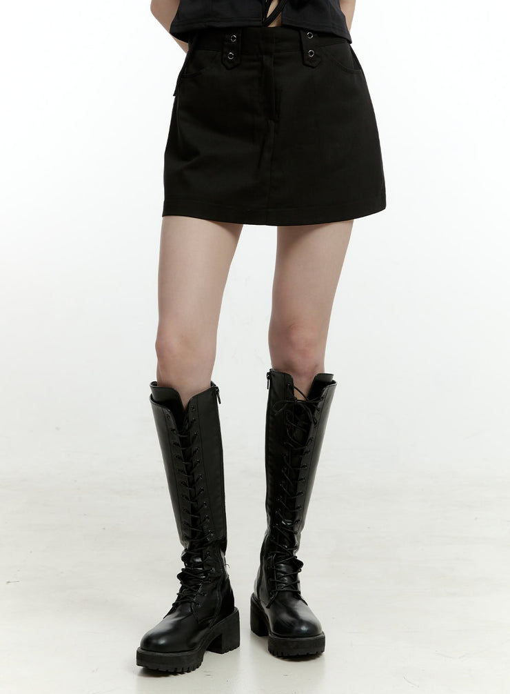 eyelet-mini-skirt-cl426 / Black