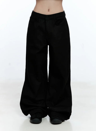 casual-wide-leg-pants-cg507 / Black