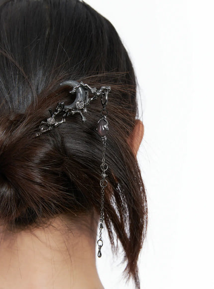 verya-moon-hair-stick-cs503 / Black