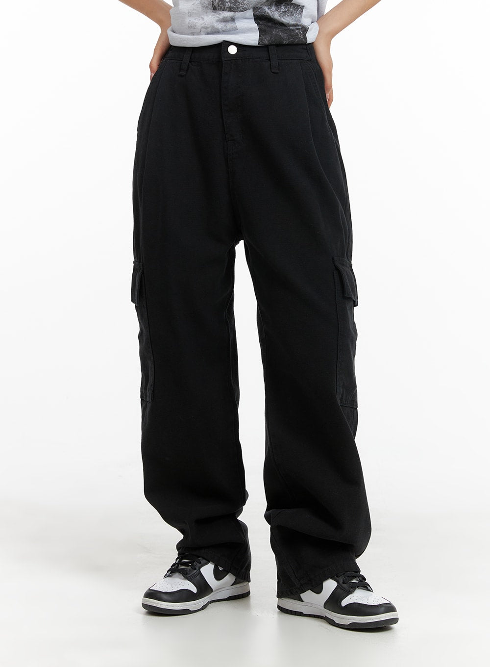 Low Rise Cotton Cargo Pants CM419 Korean Women's Fashion LEWKIN
