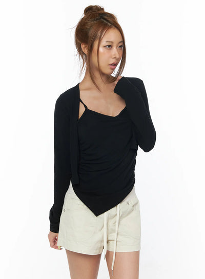 versatile-cardigan-and-tank-with-built-in-bra-cu502 / Black