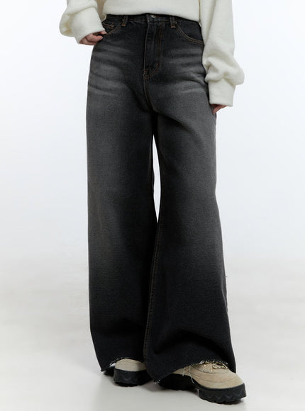 caity-washed-wide-leg-jeans-cd423 / Black