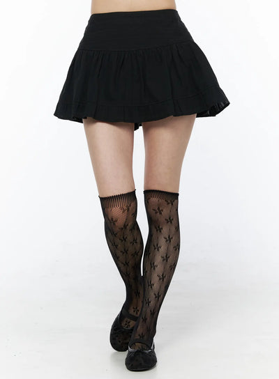 ruffle-mini-skirt-cu522 / Black