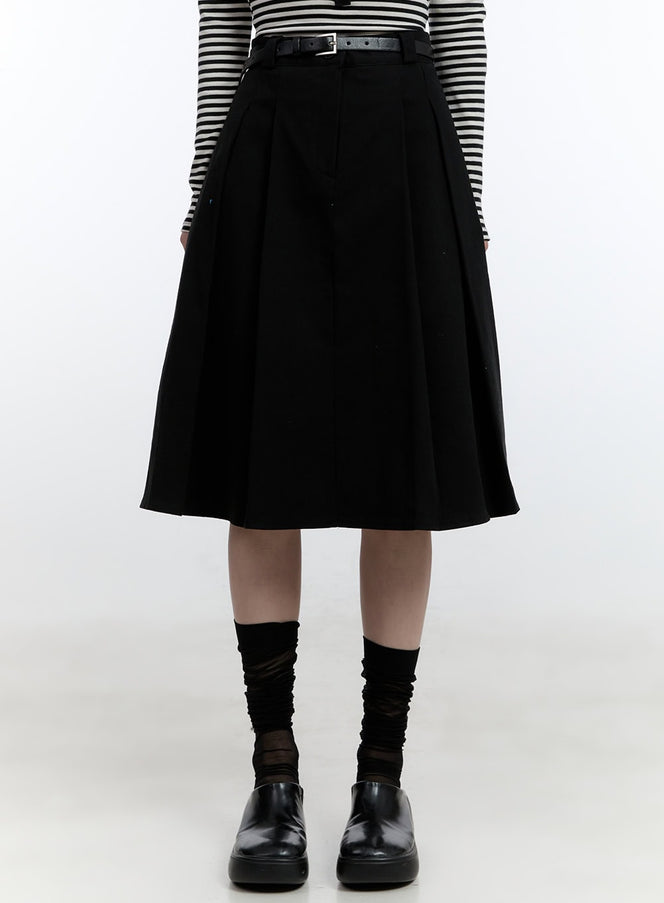 elegant-pleated-midi-skirt-cj520 / Black