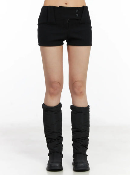 wool-button-shorts-cd509 / Black