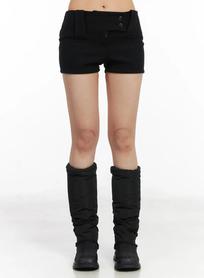 wool-button-shorts-cd509 / Black
