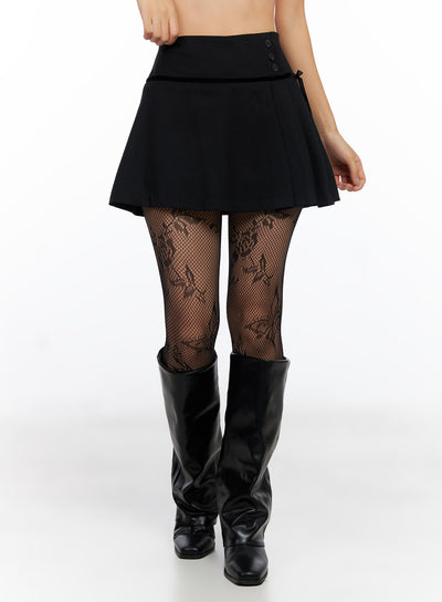 ribbon-detail-mini-skirt-co515 / Black