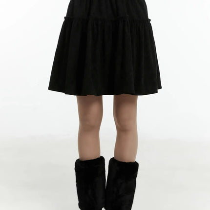 tiered-corduroy-midi-skirt-cd514 / Black