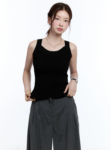 slim-fit-sleeveless-sweater-cu513 / Black