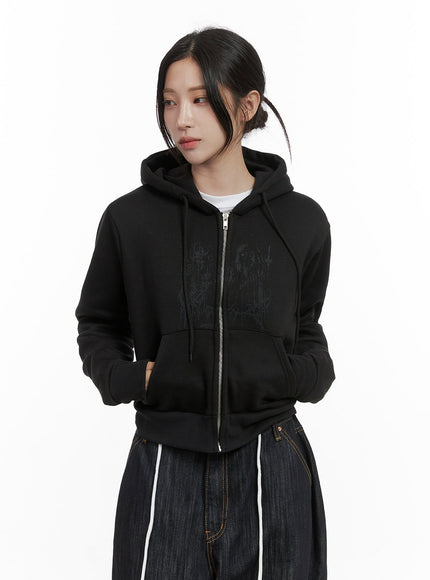 comfy-cotton-zip-up-hoodie-cs430 / Black