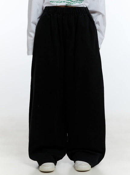 cotton-oversized-wide-fit-pants-cd424 / Black