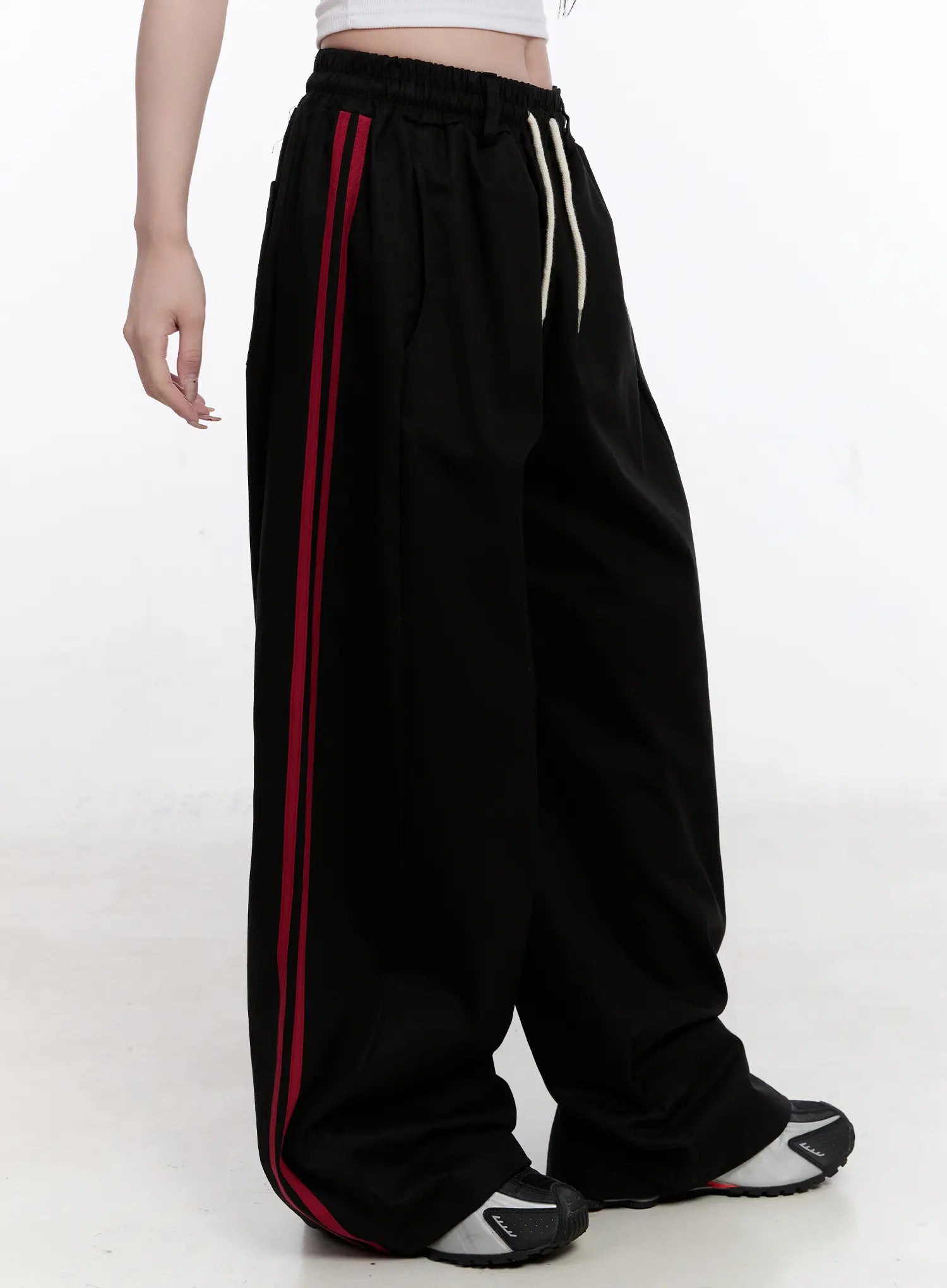 Double Stripe Wide Cotton Pants CO501 Acubi style LEWKIN