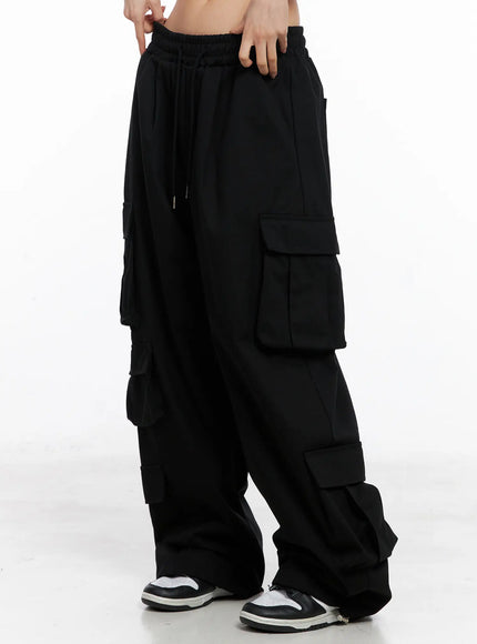wide-leg-cargo-pants-cc1109 / Black