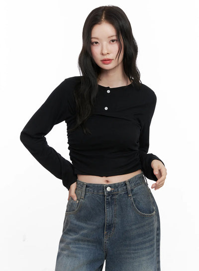 layered-crop-cardigan-set-cn504 / Black