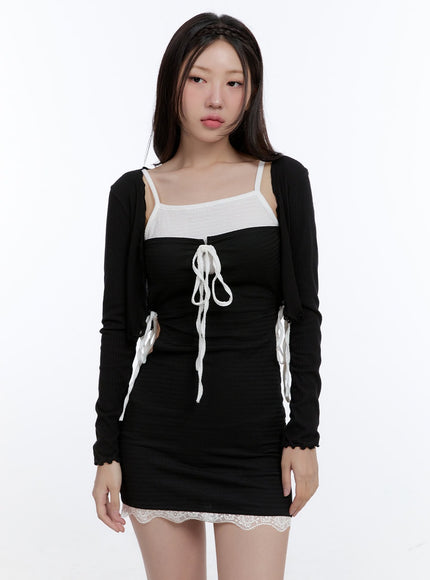 cotton-crop-cardigan-cg414 / Black