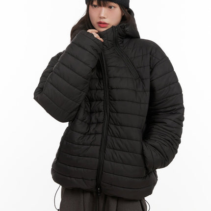 oversized-hooded-puffer-jacket-cj501 / Black