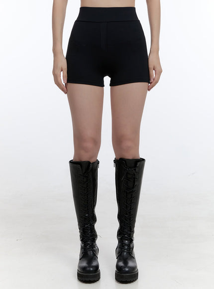 basic-high-waisted-shorts-cg414 / Black