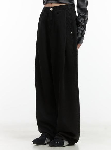 classic-wide-fit-cotton-pants-co410 / Black