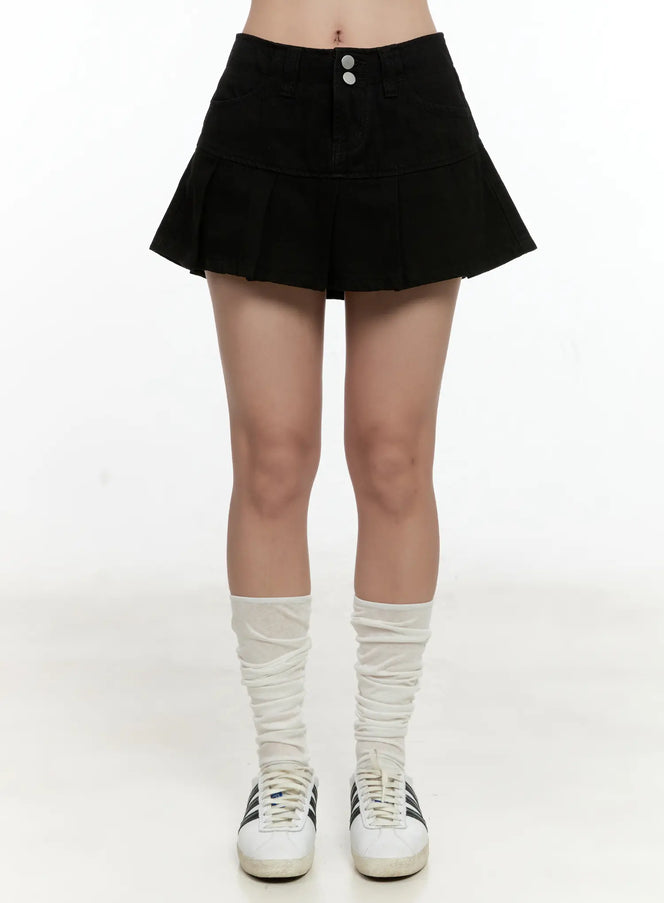 pleated-mini-skirt-cg501 / Black