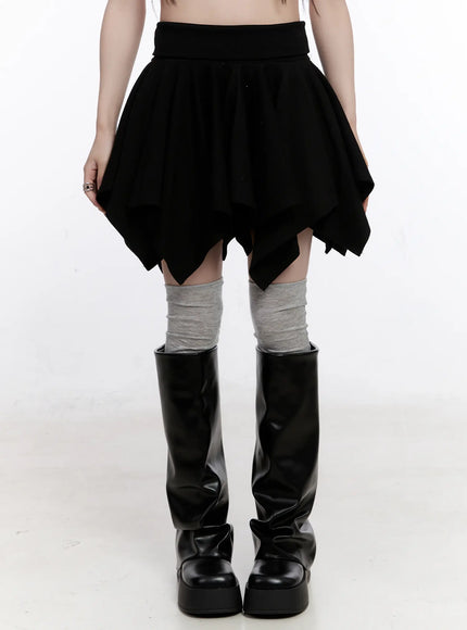 asymmetrical-layered-mini-shirt-co501 / Black