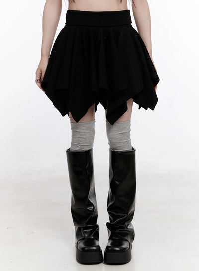 asymmetrical-layered-mini-shirt-co501 / Black