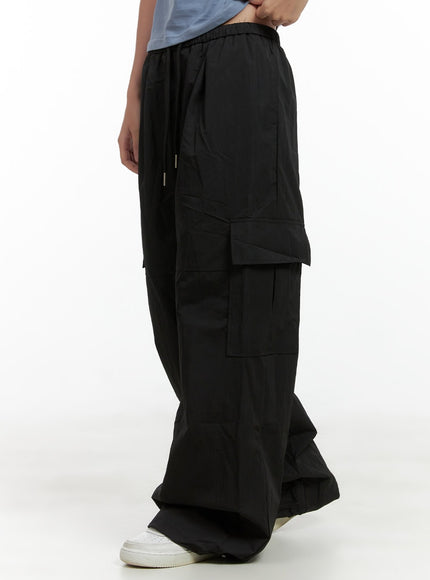 cargo-wide-leg-pants-cl418 / Black