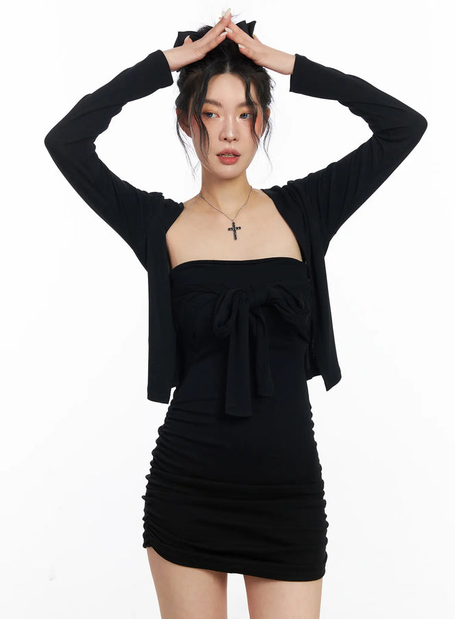 open-front-cardigan-cj523 / Black