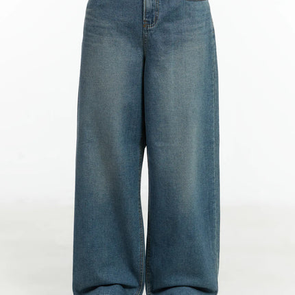 ainara-fleece-lined-wide-leg-jeans-cd514 / Blue