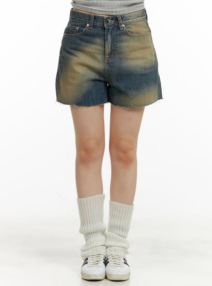 washed-cotton-shorts-cu424 / Blue