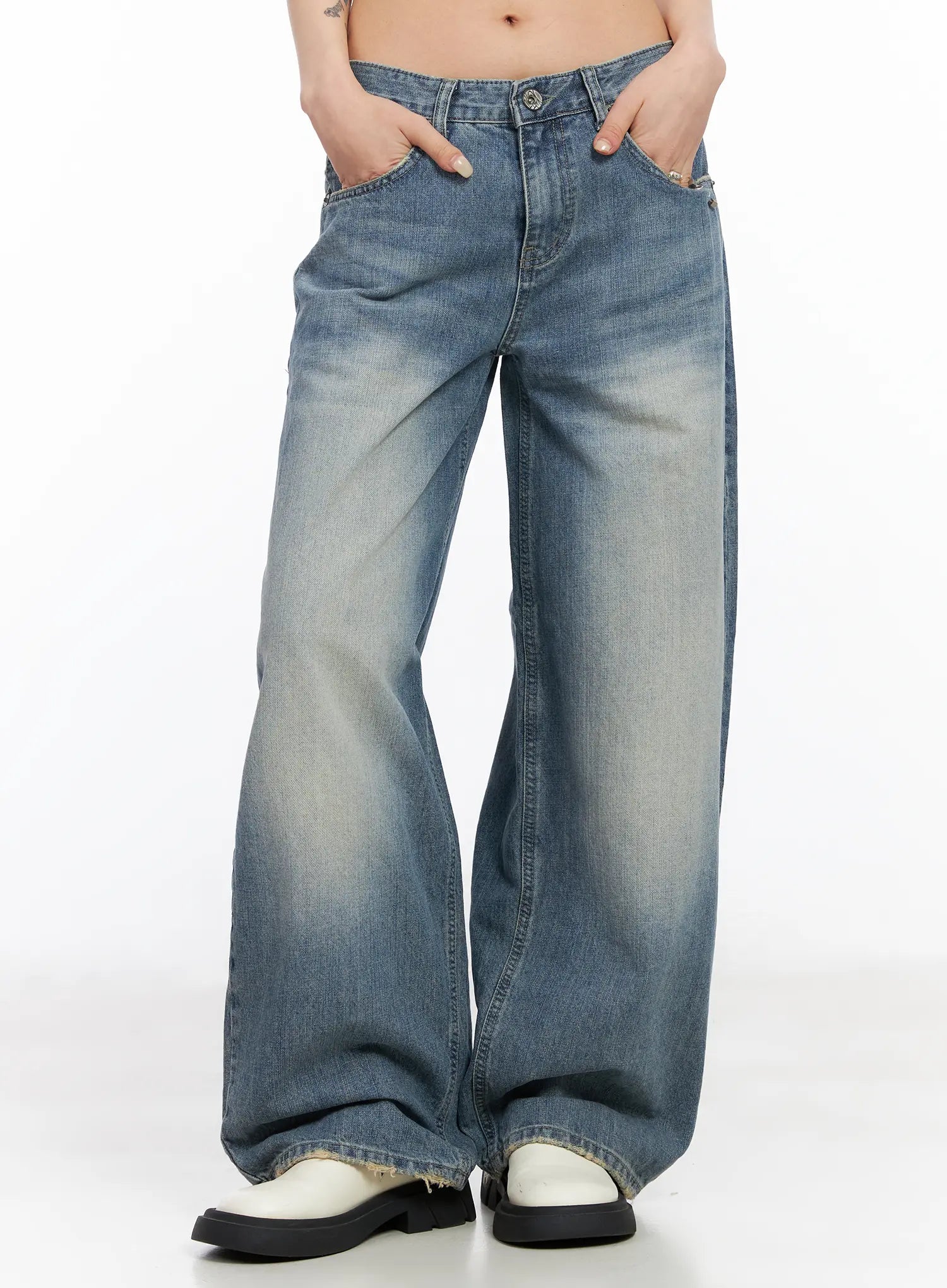 itzel-low-rise-wide-leg-jeans-cm516 / Blue