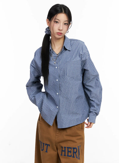 relaxed-fit-button-up-shirt-cc1109 / Blue
