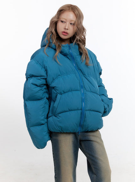 warmth-padded-polyester-coat-cn425 / Blue