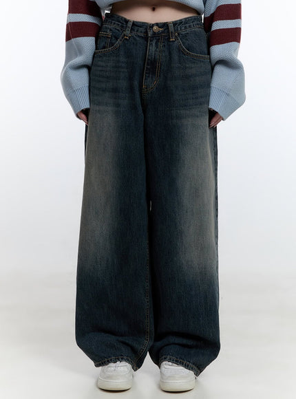 victoria-vintage-wash-wide-leg-jeans-cj521 / Blue