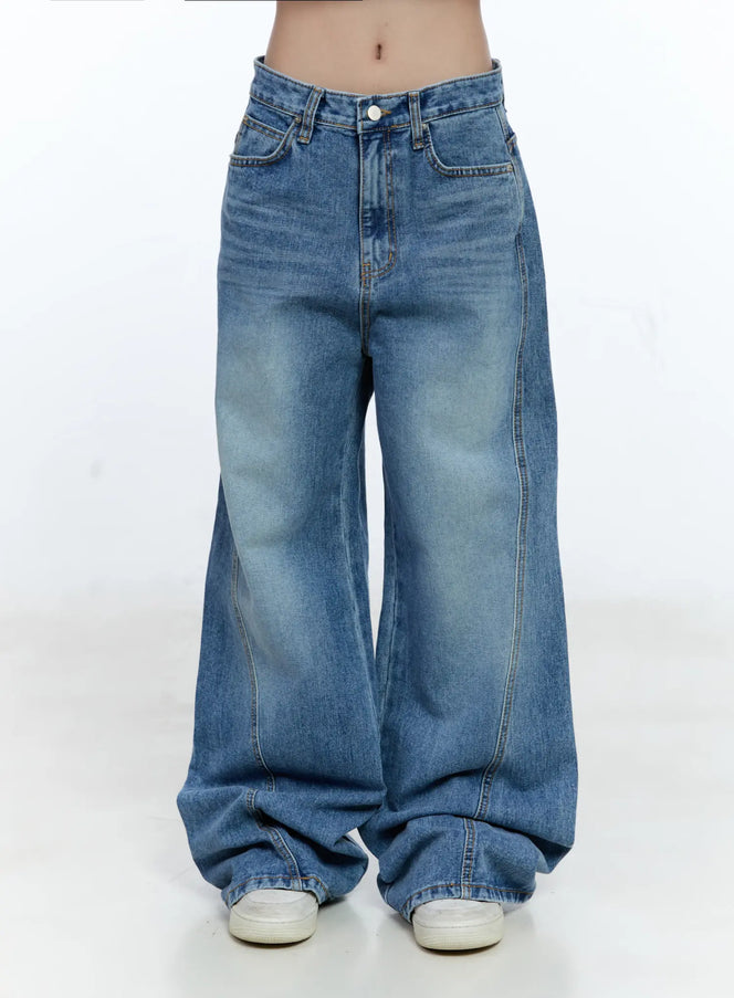 MODERNIF】Novaine Wide Banding Denim Pants MODERNIF】Novaine MODERNIF】Novaine Wide Banding Denim Pants MODERNIF】Novaine