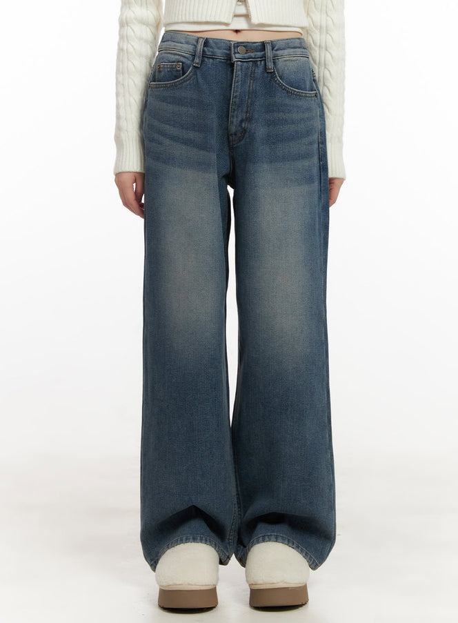 emily-washed-straight-leg-jeans-cj502 / Blue