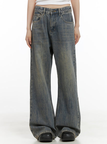 callie-relaxed-bootcut-washed-denim-jeans-cs412 / Blue