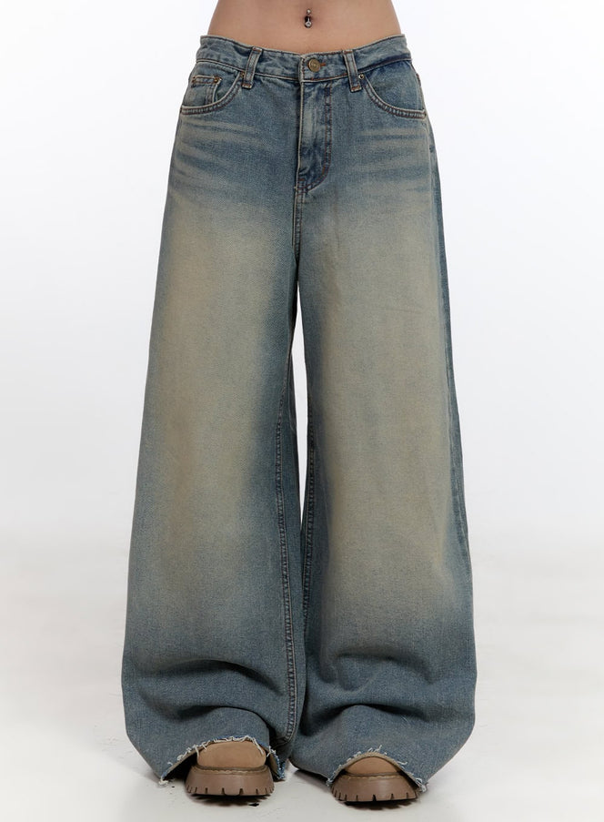 felicia-cotton-wide-fit-baggy-jeans-cn425 / Blue