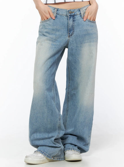 sena-low-rise-washed-wide-leg-jeans-cu511 / Light blue