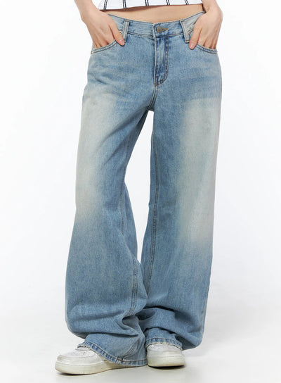sena-low-rise-washed-wide-leg-jeans-cu511 / Light blue