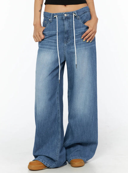sereia-double-string-baggy-jeans-cu518 / Blue
