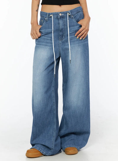 sereia-double-string-baggy-jeans-cu518 / Blue