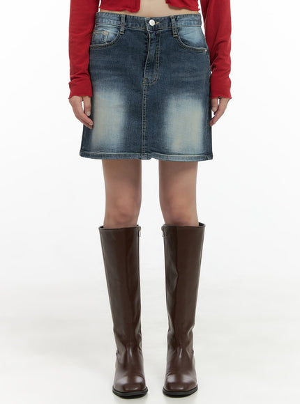 retro-charm-denim-skirt-cs412 / Blue