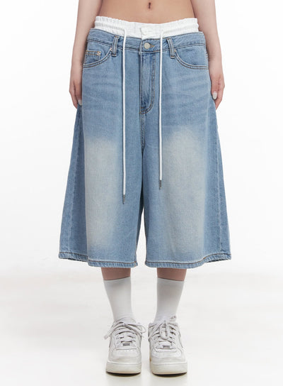 layered-drawstring-baggy-jorts-cy527