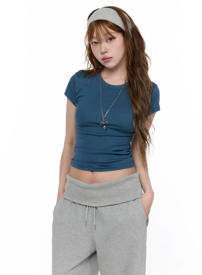 ribbed-essential-tee-ca520 / Blue