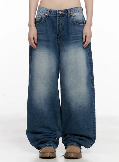 aylani-washed-embroidered-jeans-cg518 / Blue