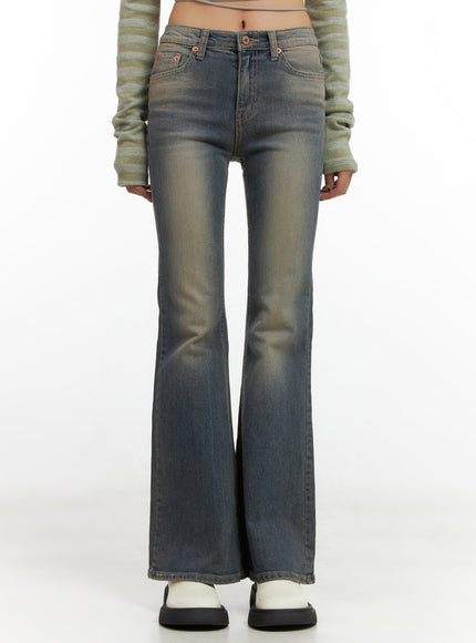 lydia-slim-washed-bootcut-jeans-co424 / Blue